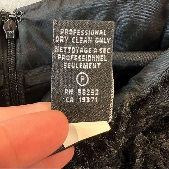 Tibi Black Foil Draped Lace Mini Skirt Size 2 - Picture 9 of 9